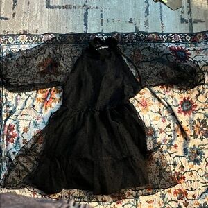 ASOS Black Sheer Backless Dress Size 12 New